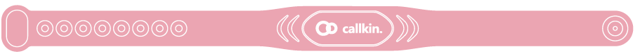 CallKin wristband in pink (design render, not a product photo)